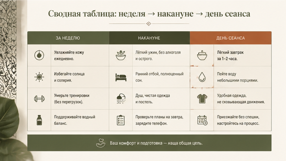 Сравнение стилей / вариантов: Сводная таблица: неделя → накануне → день сеанса