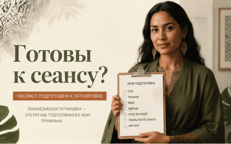 Как подготовиться к полинезийской татуировке: чеклист перед сеансом — обложка статьи блога Анастасии Барченко