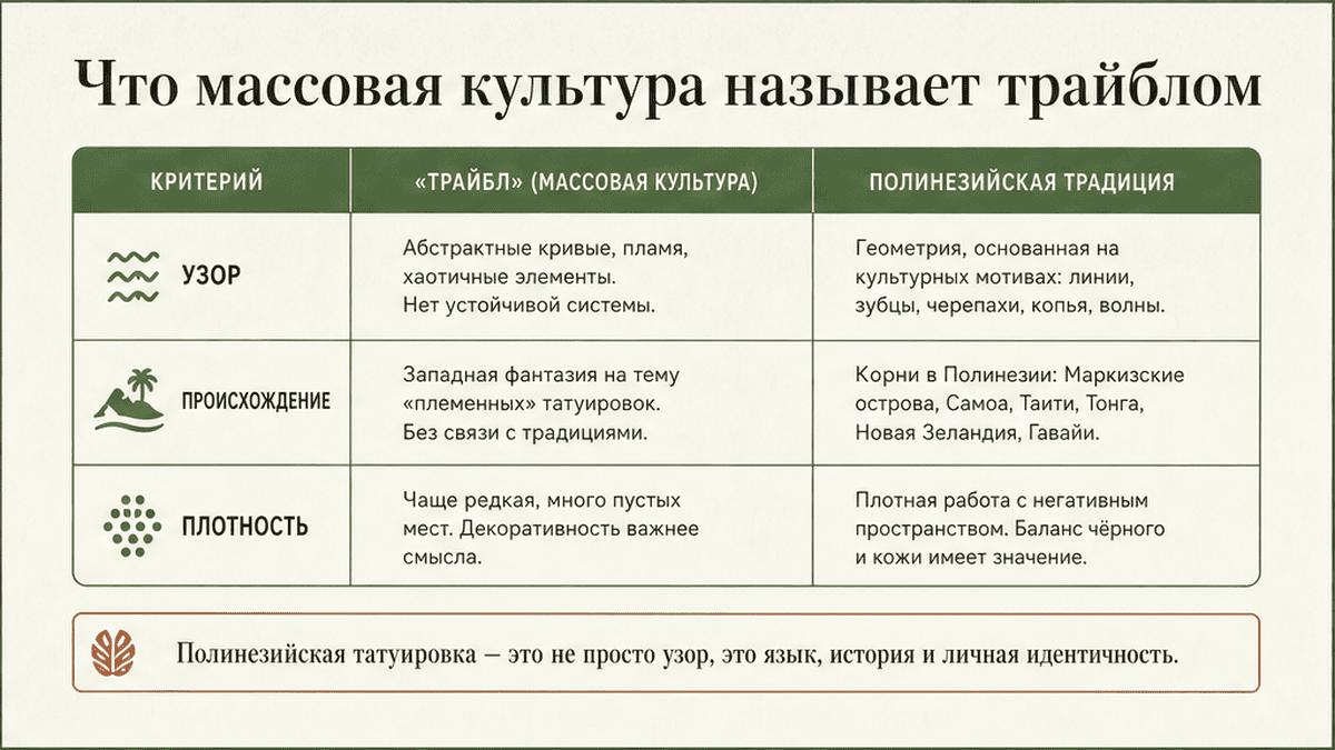 Полинезийский орнамент: волны и геометрия на предплечье
