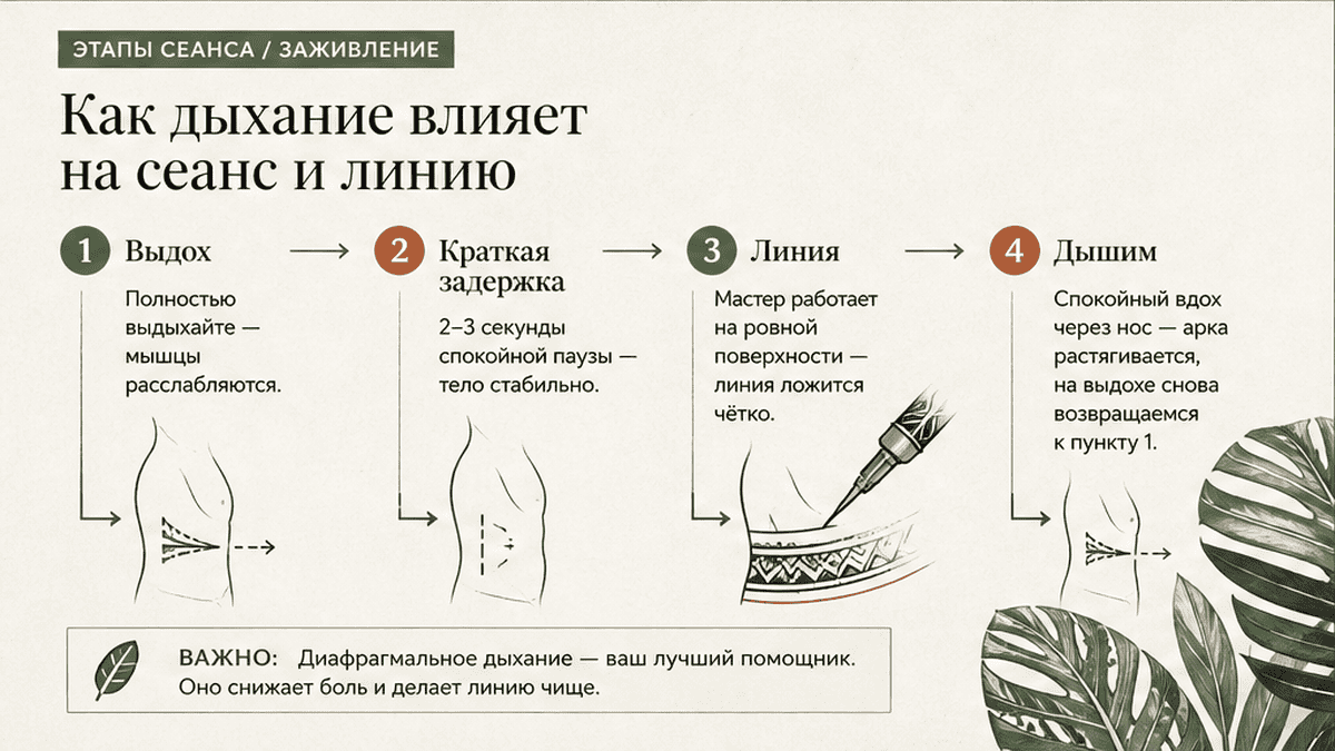 Этапы сеанса / заживления: Как дыхание влияет на сеанс и линию