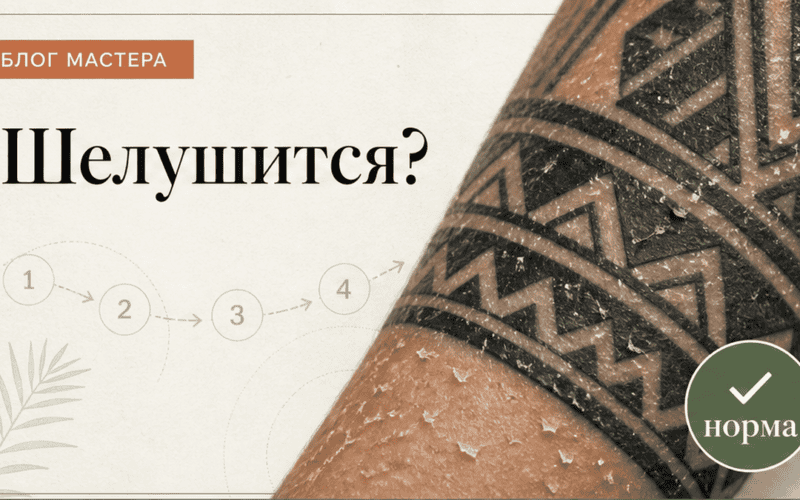 Татуировка шелушится: норма на 4–14 день и что делать — обложка статьи блога Анастасии Барченко
