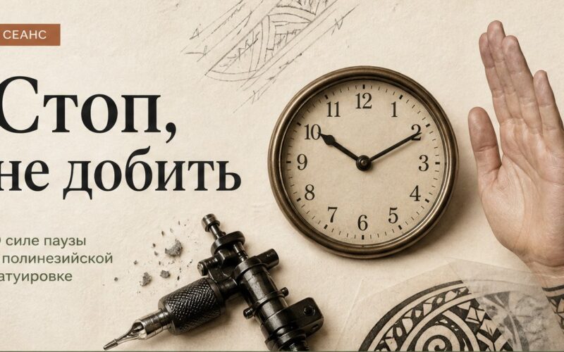 Сколько длится сеанс тату: часы визита и когда остановиться — обложка статьи блога Анастасии Барченко