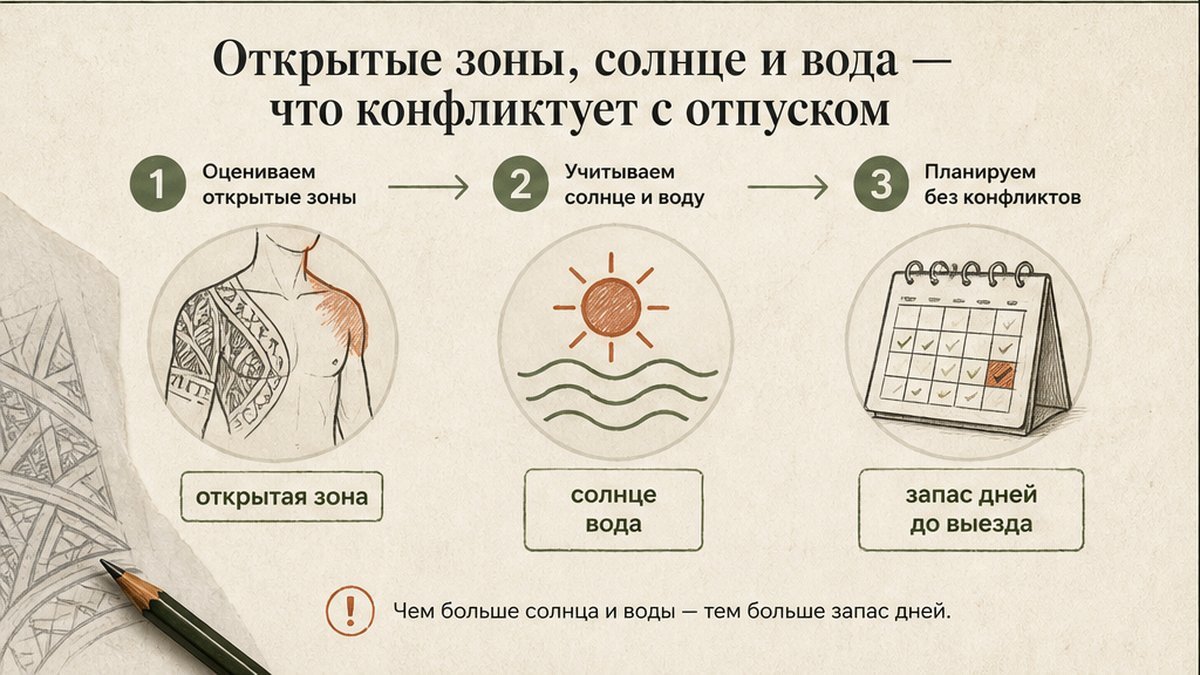 Схема шагов: Открытые зоны, солнце и вода — что конфликтует с отпуском