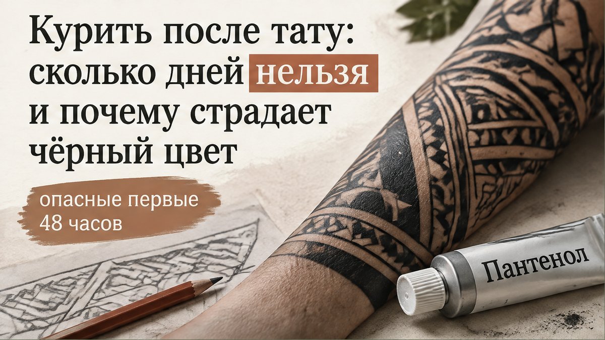 Курить после тату: сколько дней нельзя и почему это бьёт по заживлению