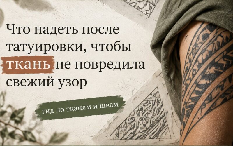 Что надеть после татуировки, если заживляете без плёнки: гид по тканям и швам — обложка статьи блога Анастасии Барченко