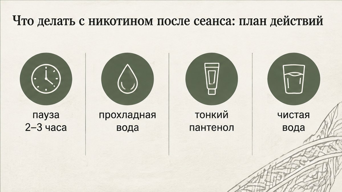 Чек-лист: Что делать с никотином после сеанса: план действий